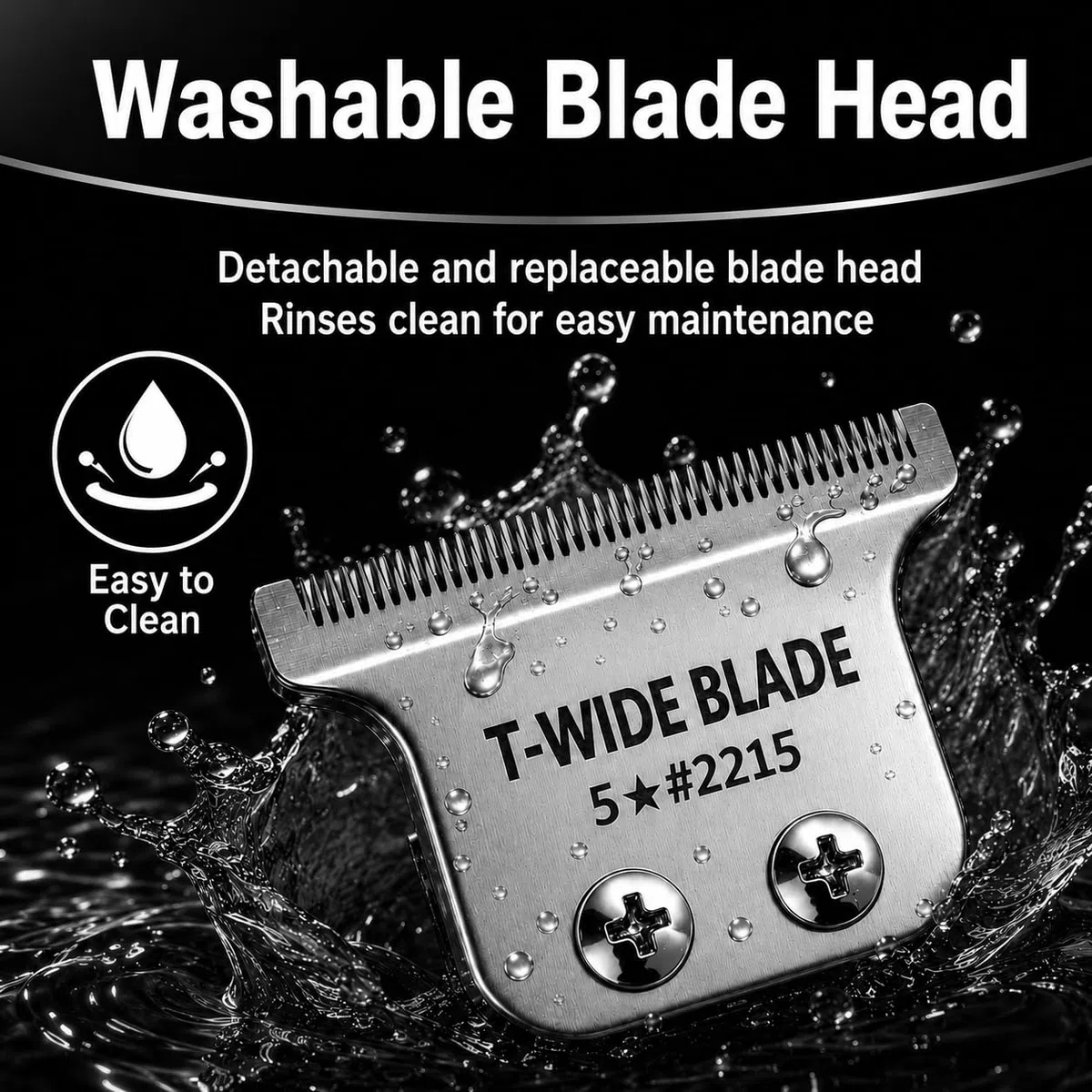 Lame T-Wide di Ricambio Compatibili con le Tondeuse Wahl 5-Star Detailer – 0,4 mm, Zero-Gap (Argento – Confezione da 2)
