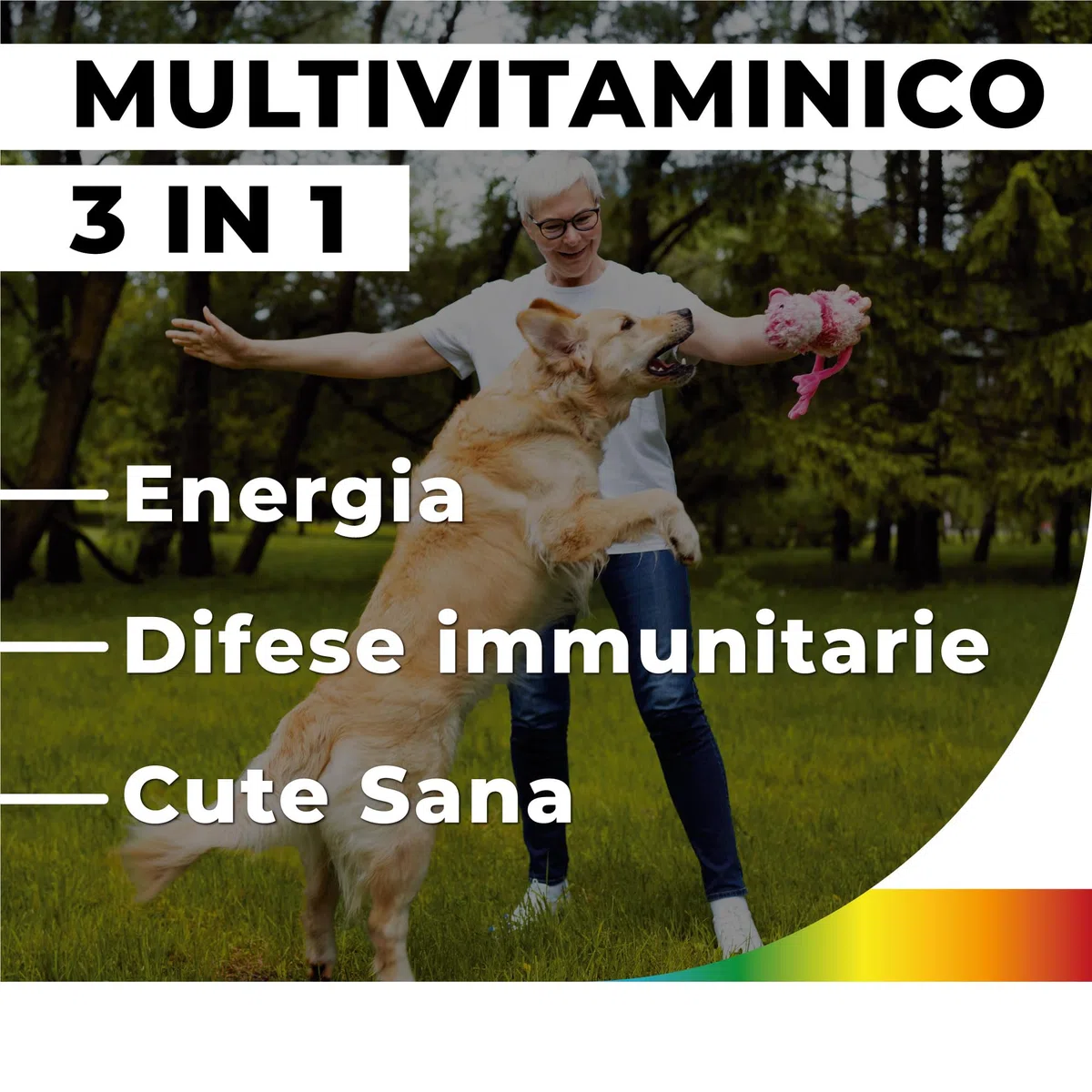 PETCEUTICA Integratore per Cane Anziano, Sistema Immunitario, Echinacea e Uncaria, Multivitaminico, 60 Compresse Appetibili, Made in Italy