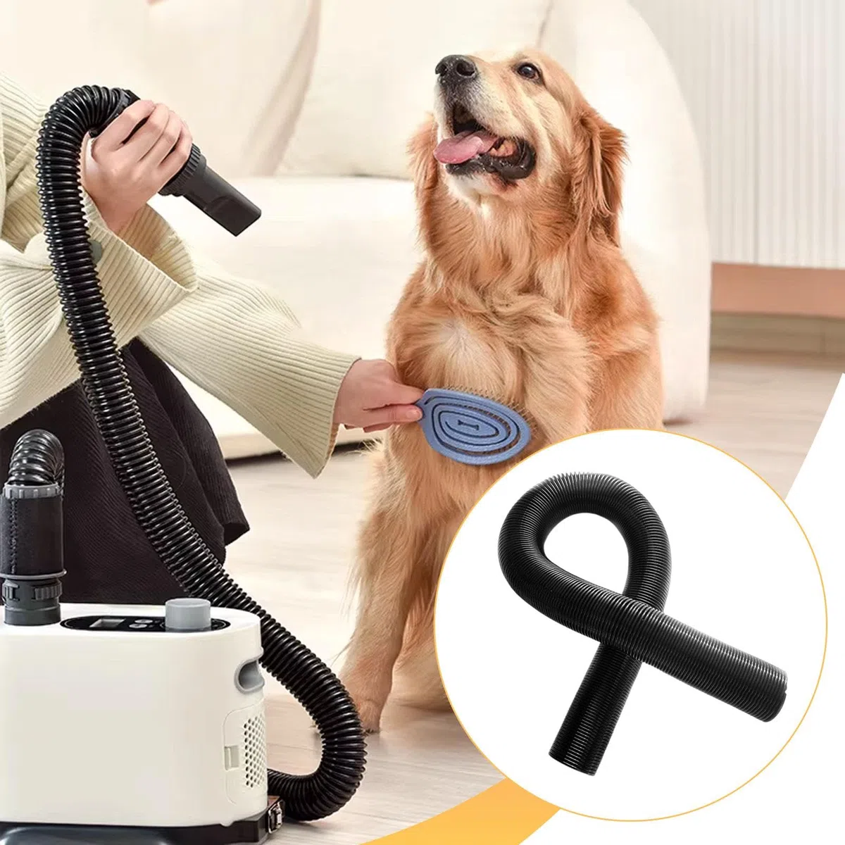 Pet Dryer Hose Tubo Portatile per Asciugatura Animali Domestici Accessorio Professionale Ricambio in PVC Resistente alle Deformazioni Adatto per Salon, 38mm