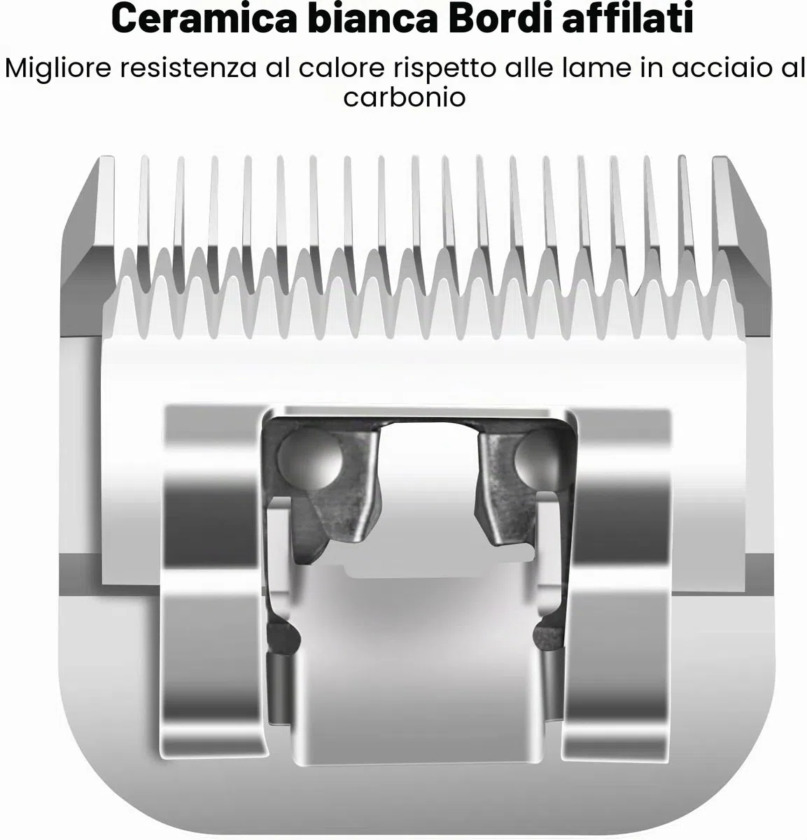 Lame in ceramica staccabili per tosatrice per cani da compagnia, compatibili con Andis, Oster A5, tosatrici serie Wahl KM, lunghezza di taglio 10 1/16"(1,5 mm)