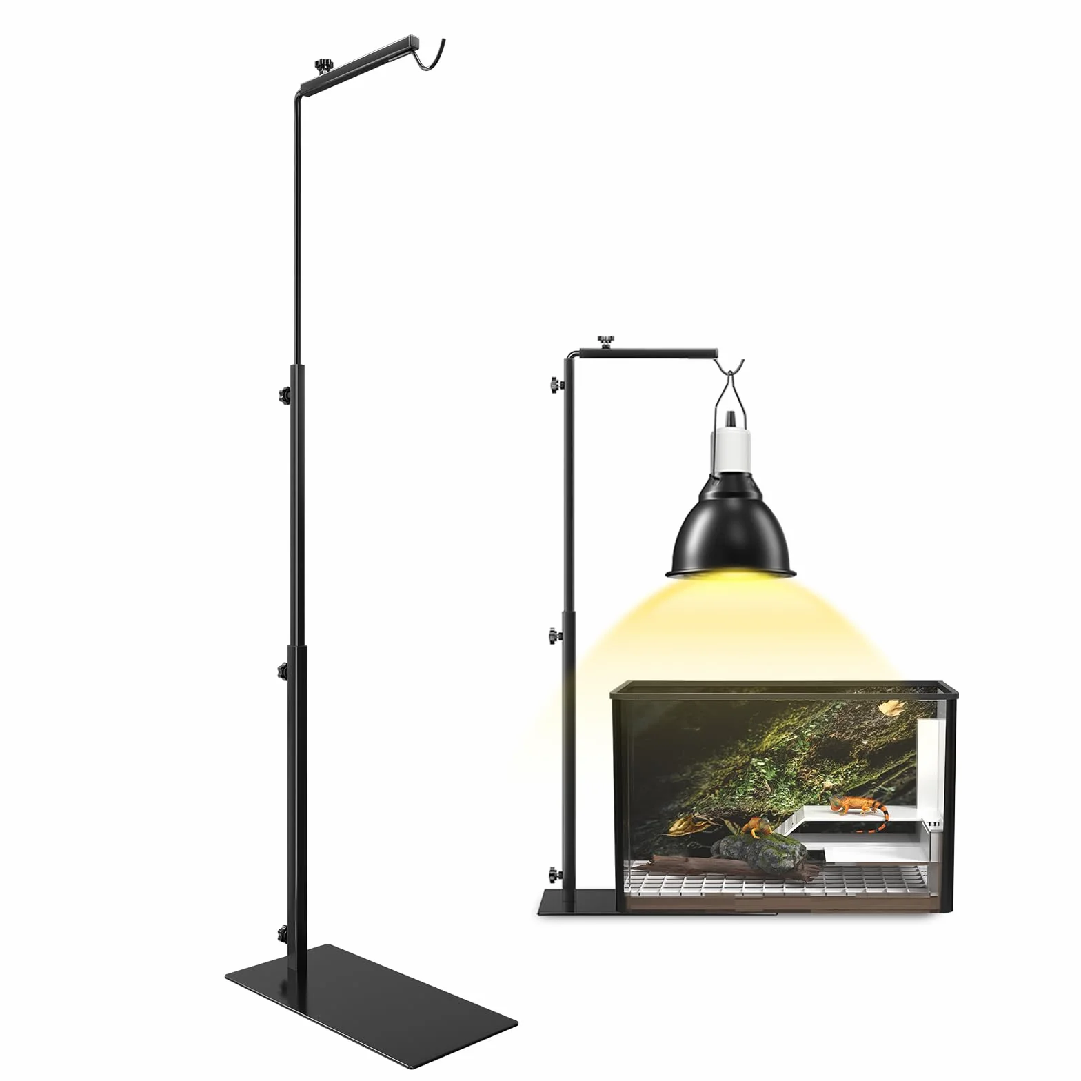 GlowUp Supporto per Lampada per Rettili Regolabil 40-93cm, Portalampada per Acquario, Supporto Portalampada per Tartaruga, Ragni, Cani, Pulcini (Esclusi Lampada)