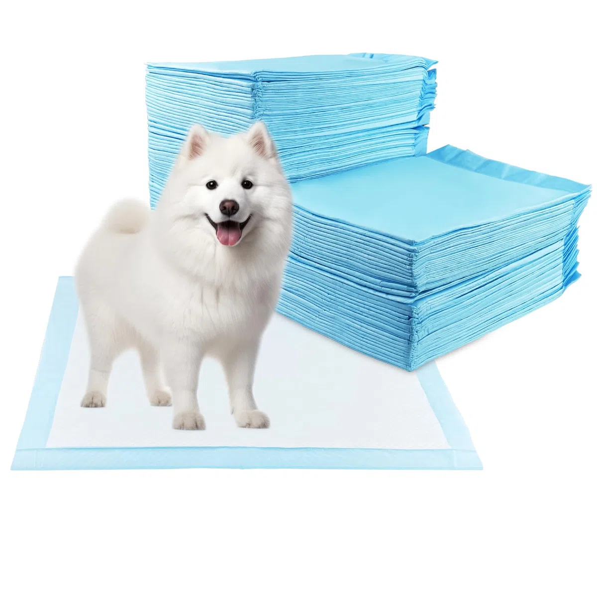 60 Pezzi Tappetini Igienici per Cani, 60 x 90cm Design a 5 Strati a Prova di Perdite con Superficie ad Asciugatura Rapida, Traversina Tappetino Cane Pipi Assorbenti Igienico l'Addestramento
