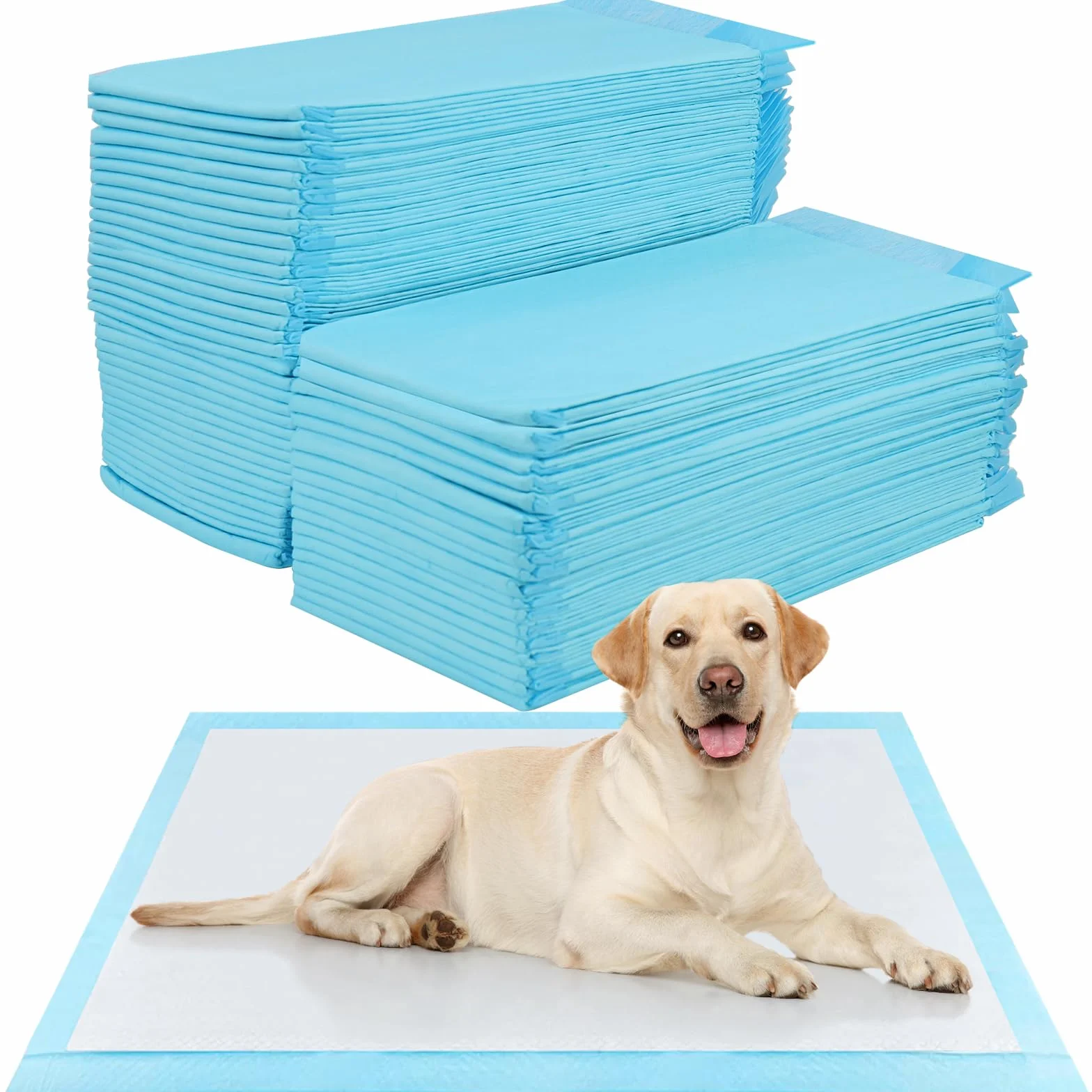 60 Pezzi Tappetini Igienici per Cani, 90 x 60cm Traverse Cani, 5 Strati Tappetini Assorbenti per Cani, Tappetini Cane Superficie ad Asciugatura Rapida