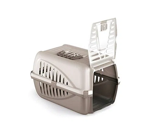 Georplast 10567 Trasportino in plastica per Animali Panzer Made in Italy 50x33x21cm. Media Wave Store ® (Grigio)