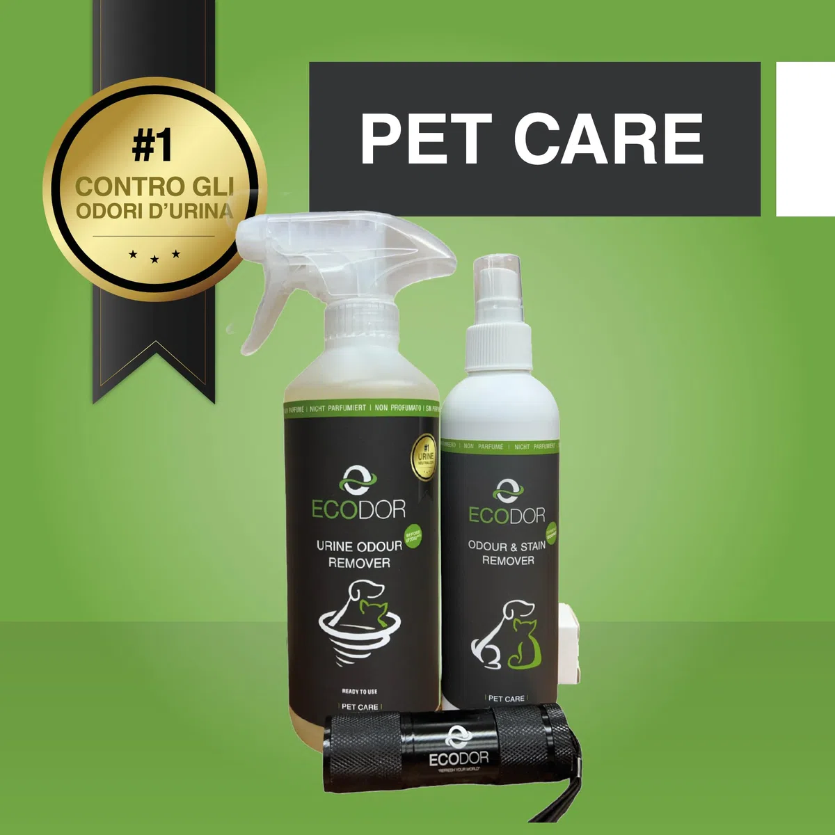 UF2000 4Pets Eliminatore di Odori di Urina 1000ml | Ricarica | Senza Profumo | Togliere Odore Urina | 100% Biologico | Detergente Enzimatico per Cani, Gatti e Piccoli Animali